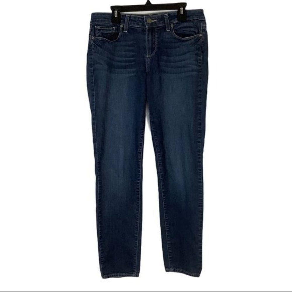 Paige Women Blue Whiskered Skinny Fitted Kylie Crop Denim Jeans Size 29‎